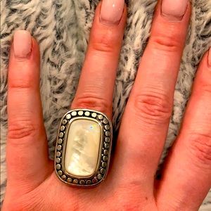 Premier white stone silver ring